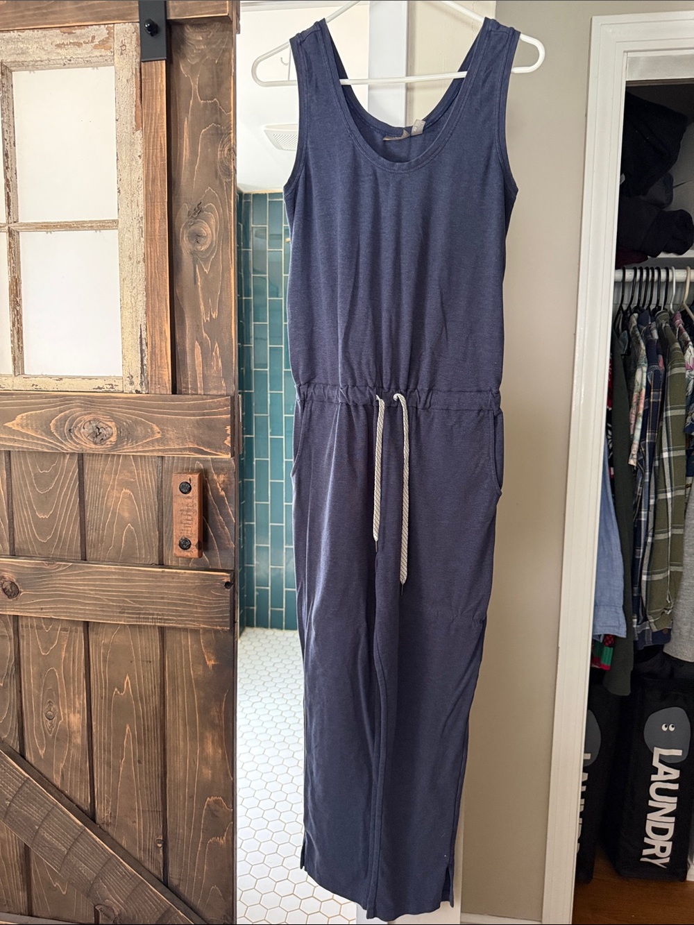 Zella Navy Heather Crewneck Tank